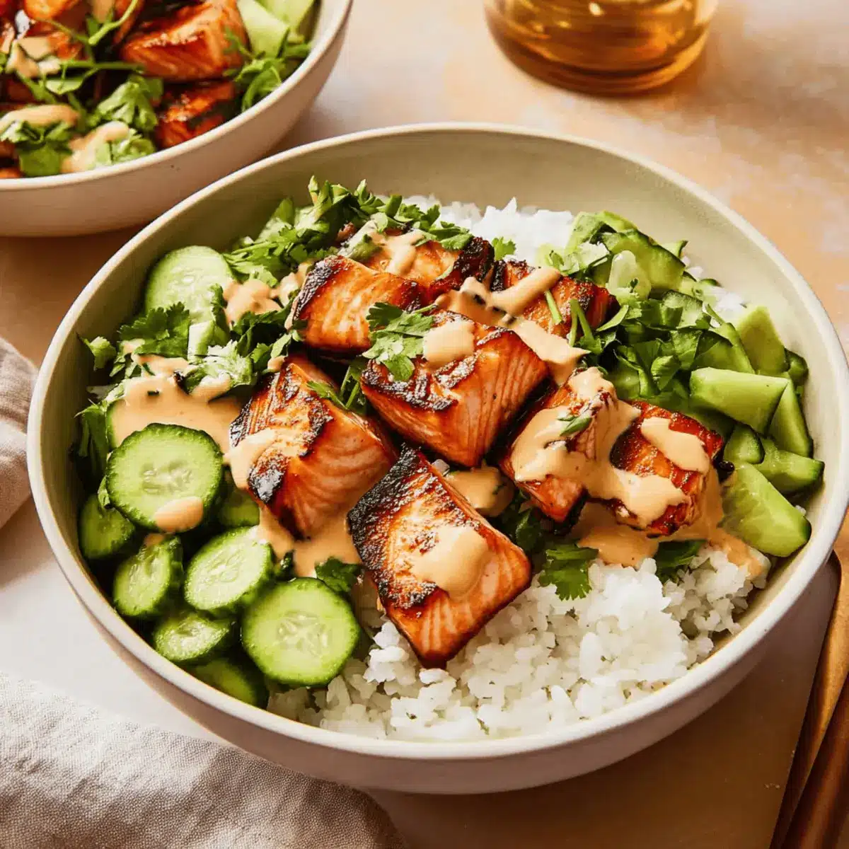 Honey Glazed Salmon Bowls
