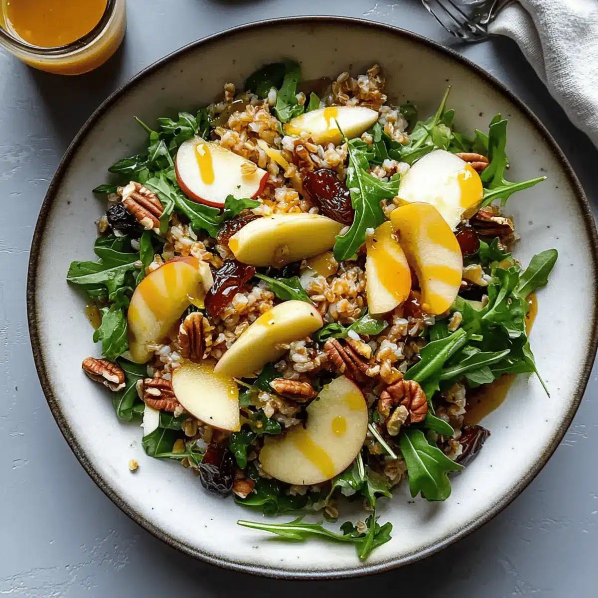 Honeycrisp Arugula Date Farro Salad for Cozy Autumn Nights