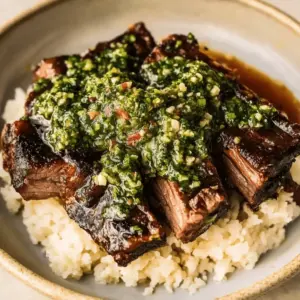 Miso Short Ribs with Cilantro Sauce