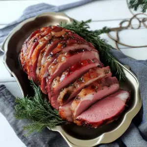 Bacon Wrapped Beef Tenderloin with Balsamic Fig Sauce