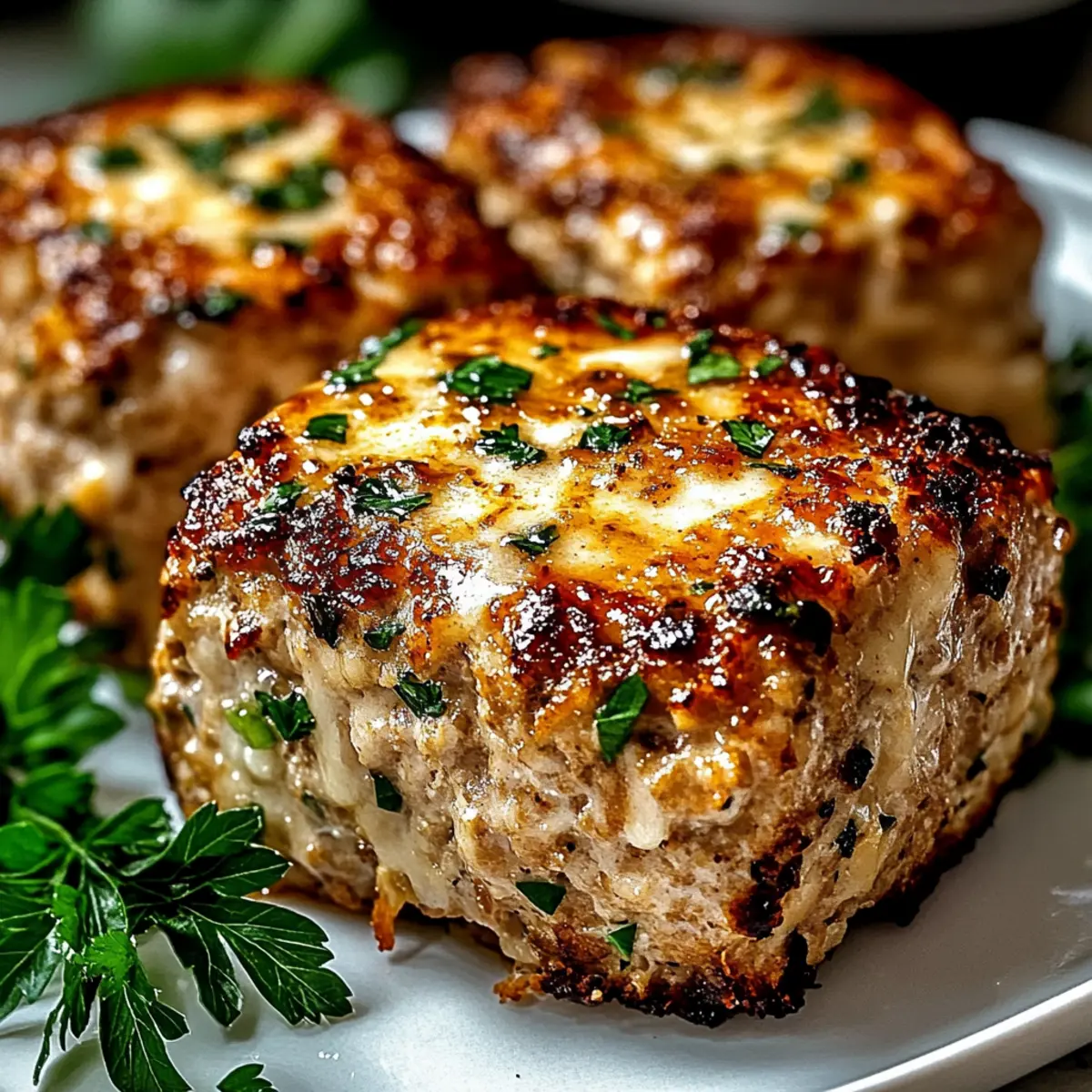 Garlic Parmesan Chicken Meatloaves: Juicy, Healthy Comfort