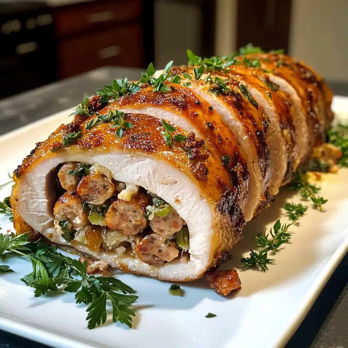 Turkey Roulade with Sausage Stuffing