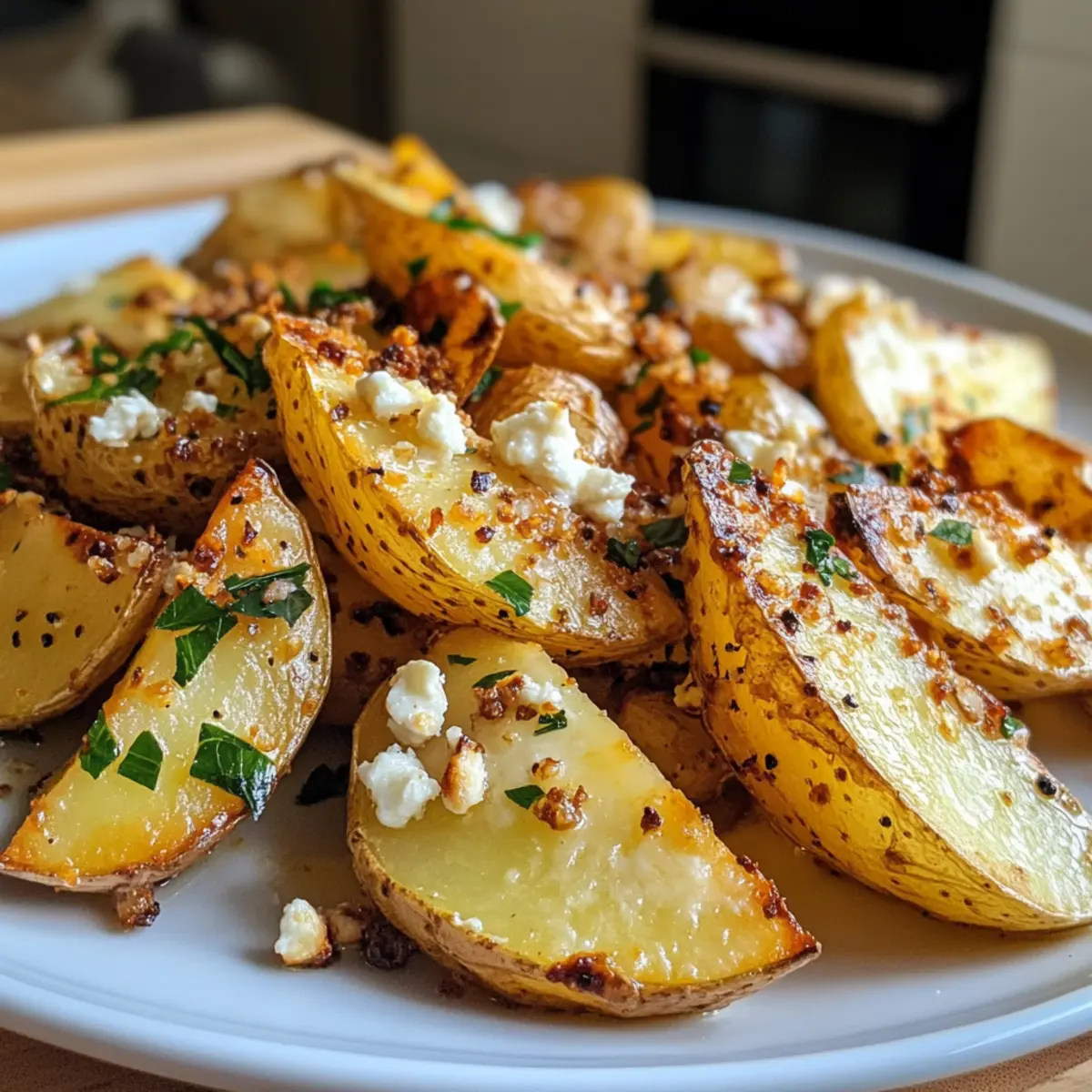 Roasted Potatoes in a Melted Goat Cheese Dressing