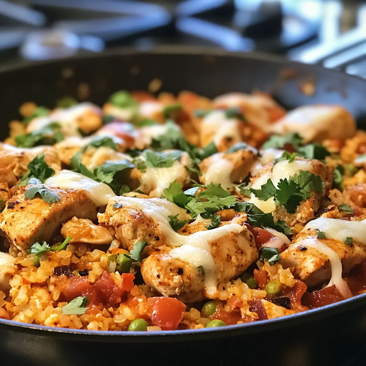 Salsa Chicken and Cauliflower Rice Skillet