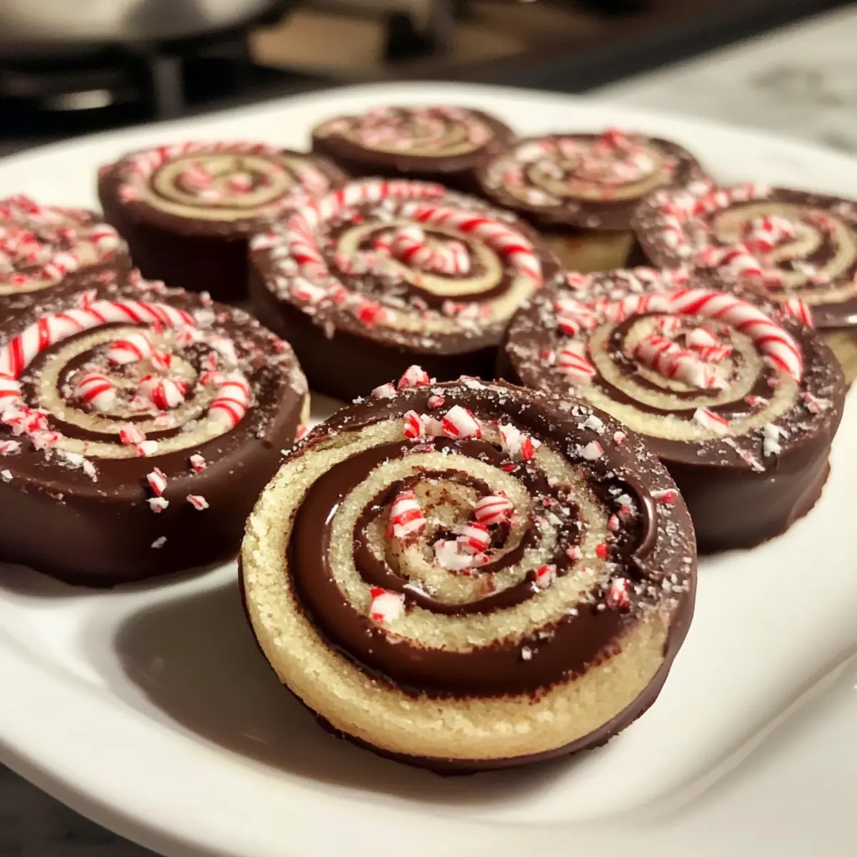 Peppermint Chocolate Roll Cookies