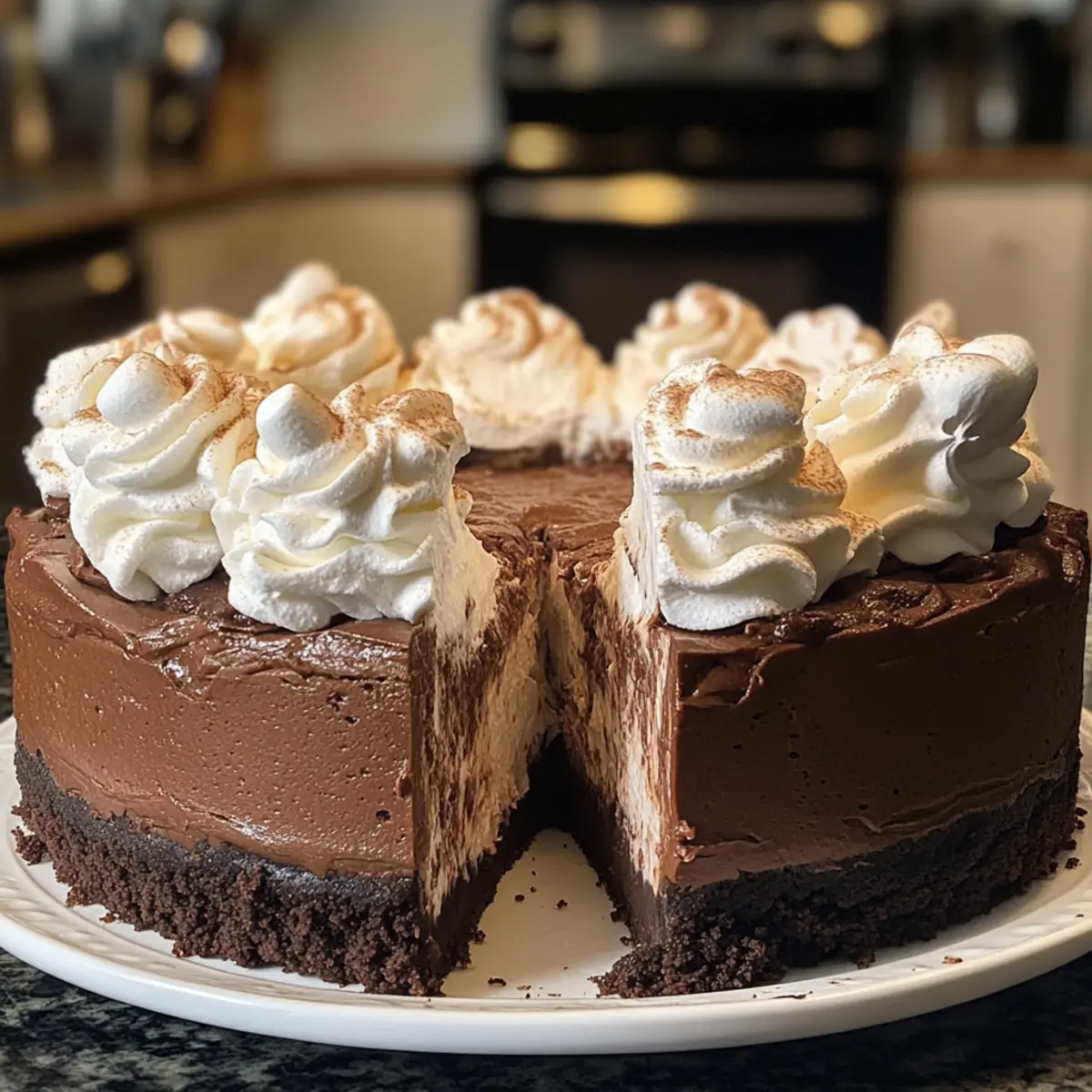Hot Cocoa Cheesecake with Marshmallow Whipped Cream