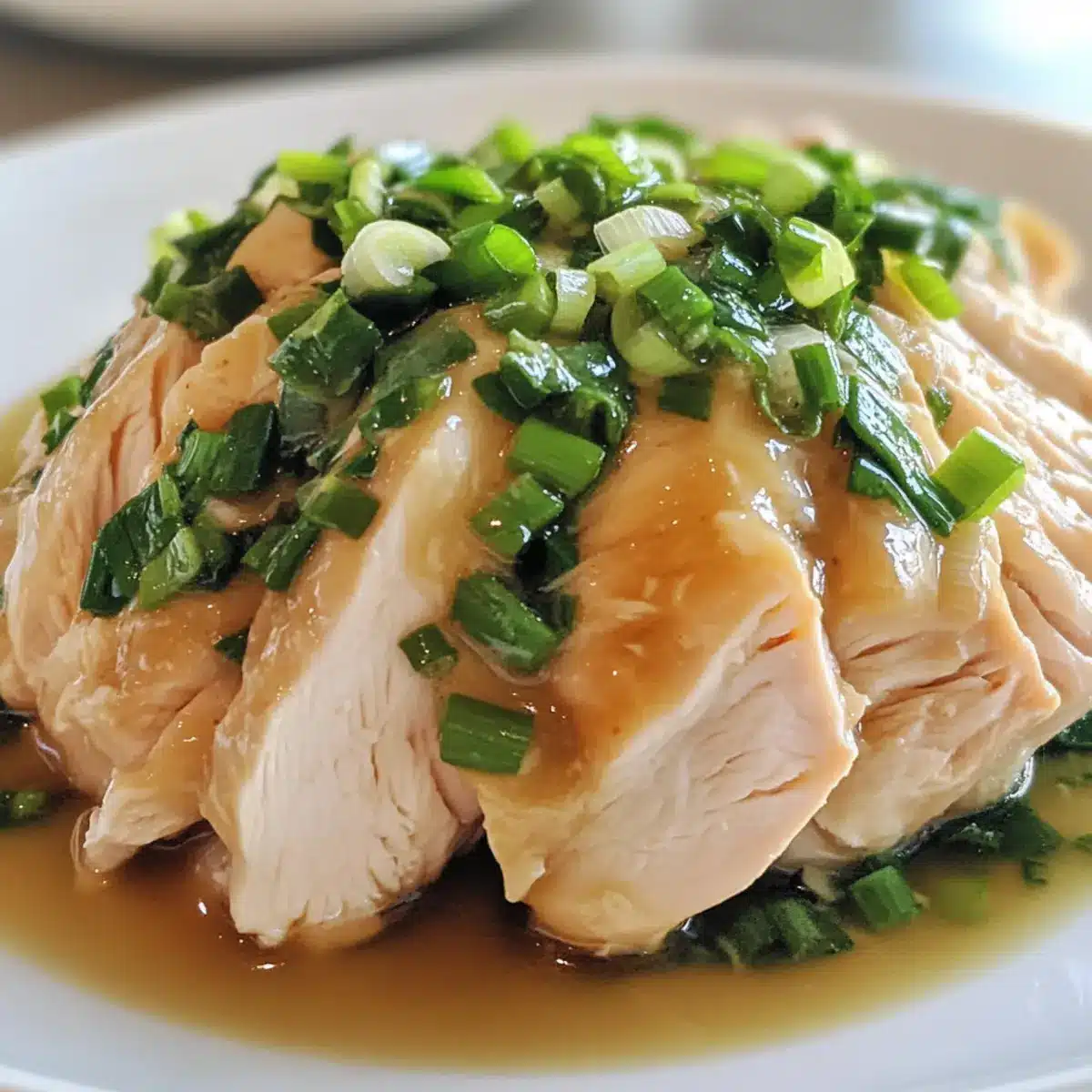 Poached Chicken with Ginger Scallion Sauce