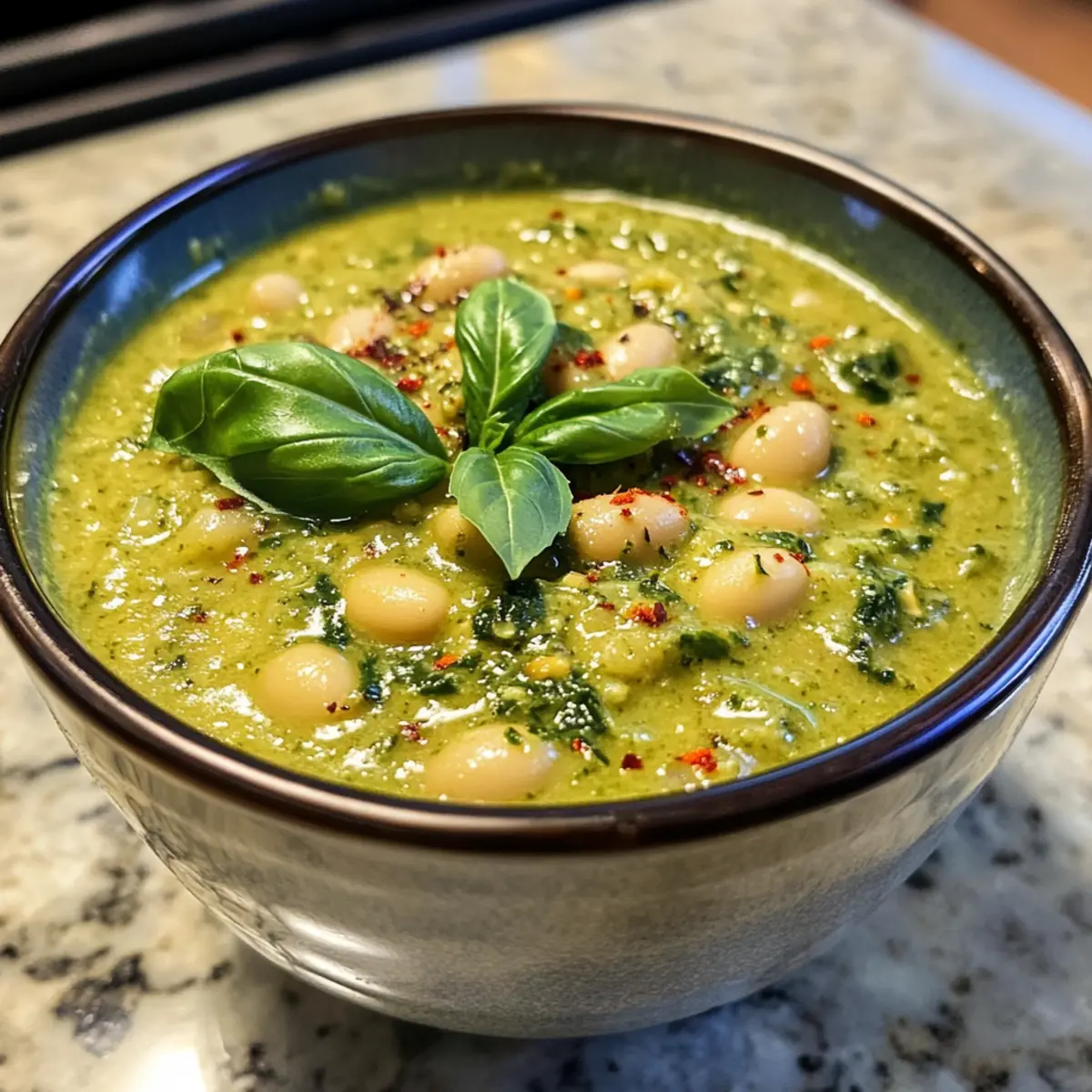 White Bean Pesto Soup