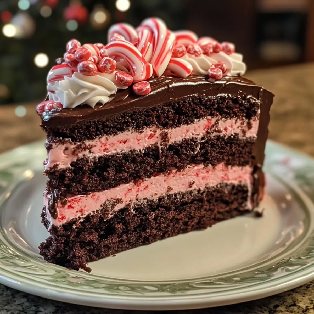 Candy Cane Mousse Cake