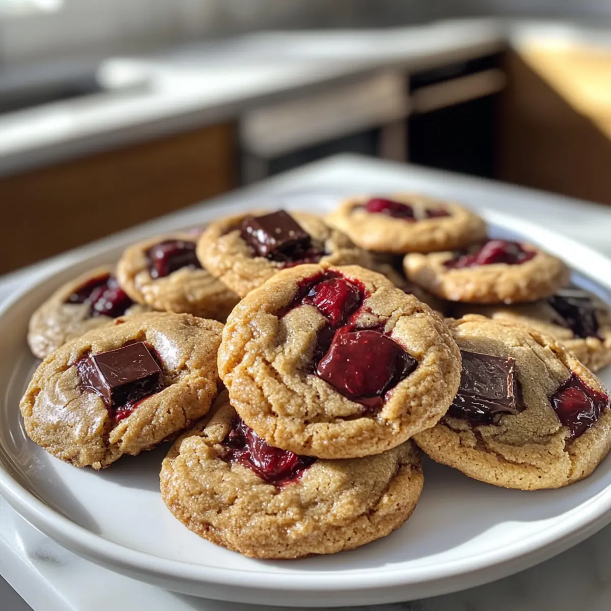Brown Butter Cherry Dark Chocolate Chunk Cookies
