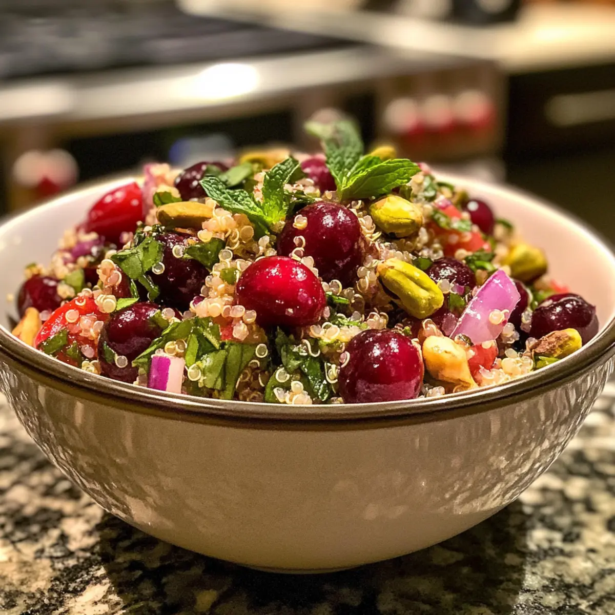 Cherry Pistachio Quinoa Salad