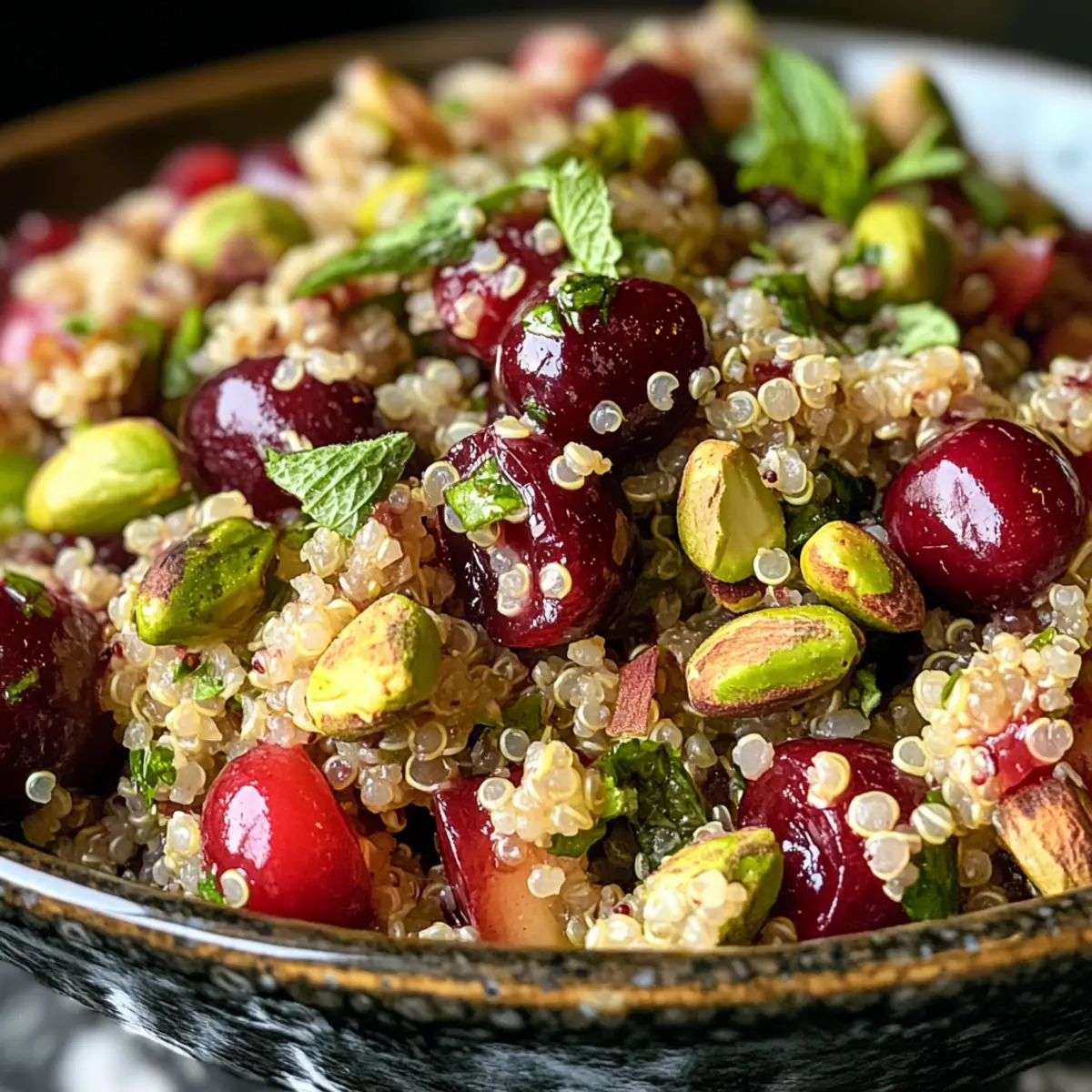 Cherry Pistachio Quinoa Salad