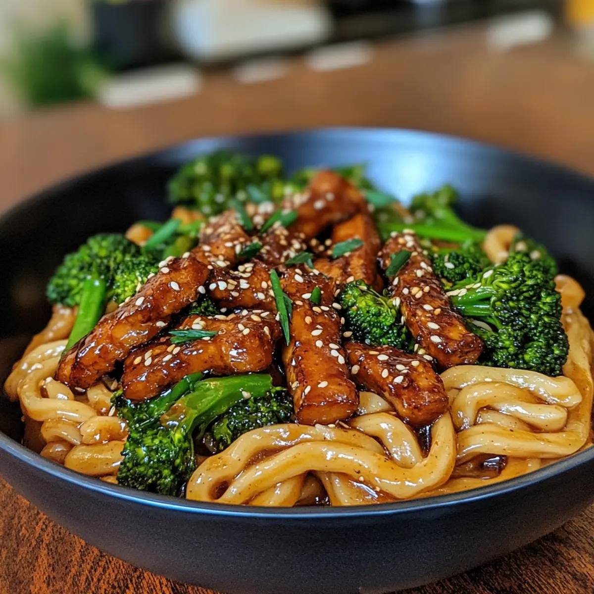 Vegan Sesame Yaki Udon Noodles