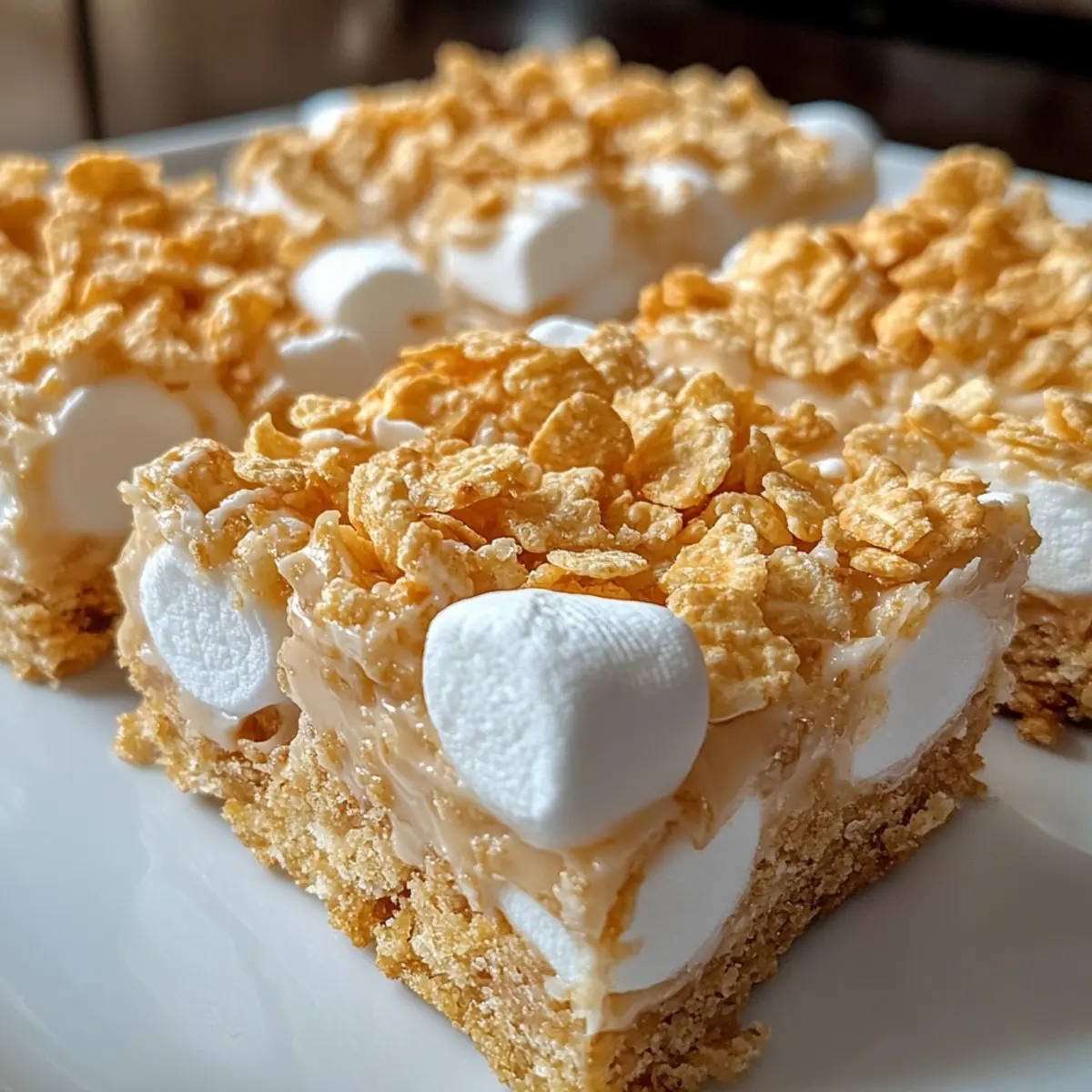 Peanut Butter Cornflake Marshmallow Bars