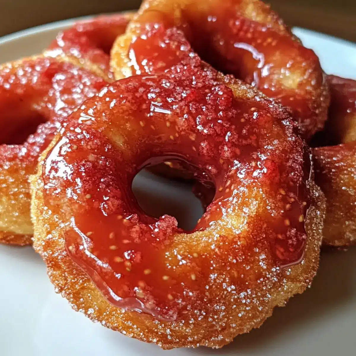 Strawberry Glazed French Crullers