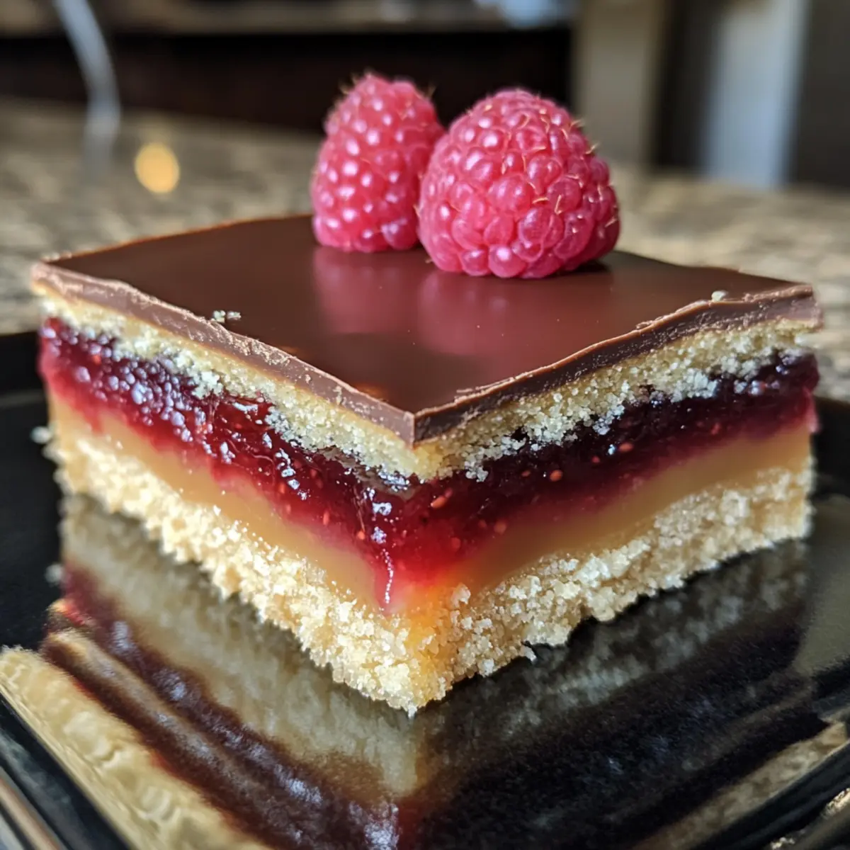 Raspberry Caramel Millionaires Shortbread