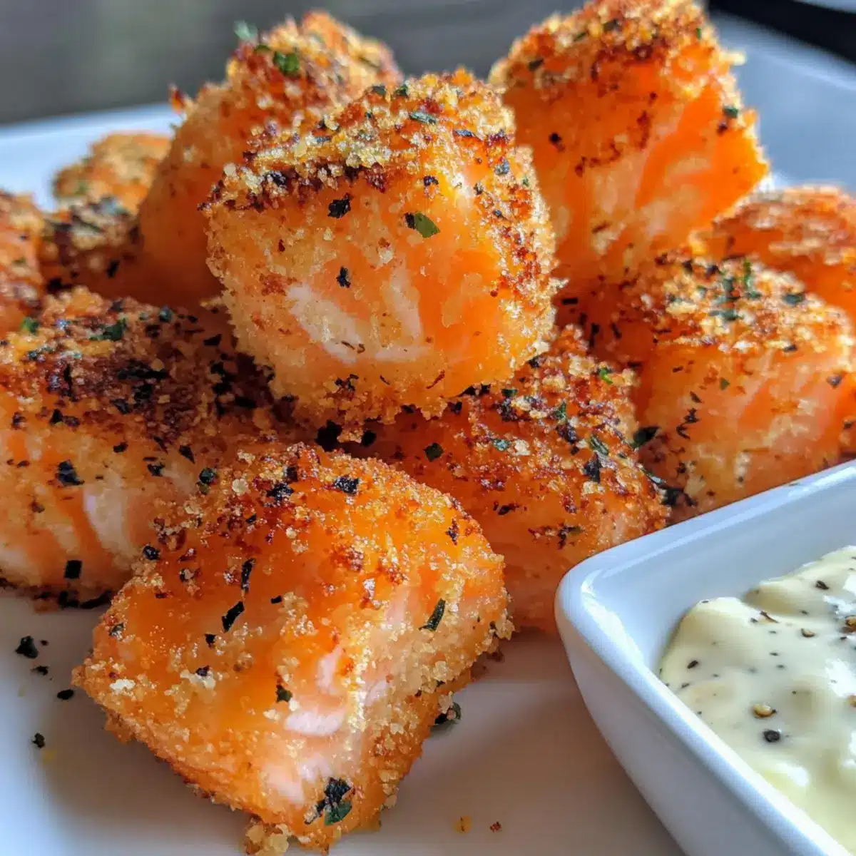 Simple Panko Crusted Salmon Bites