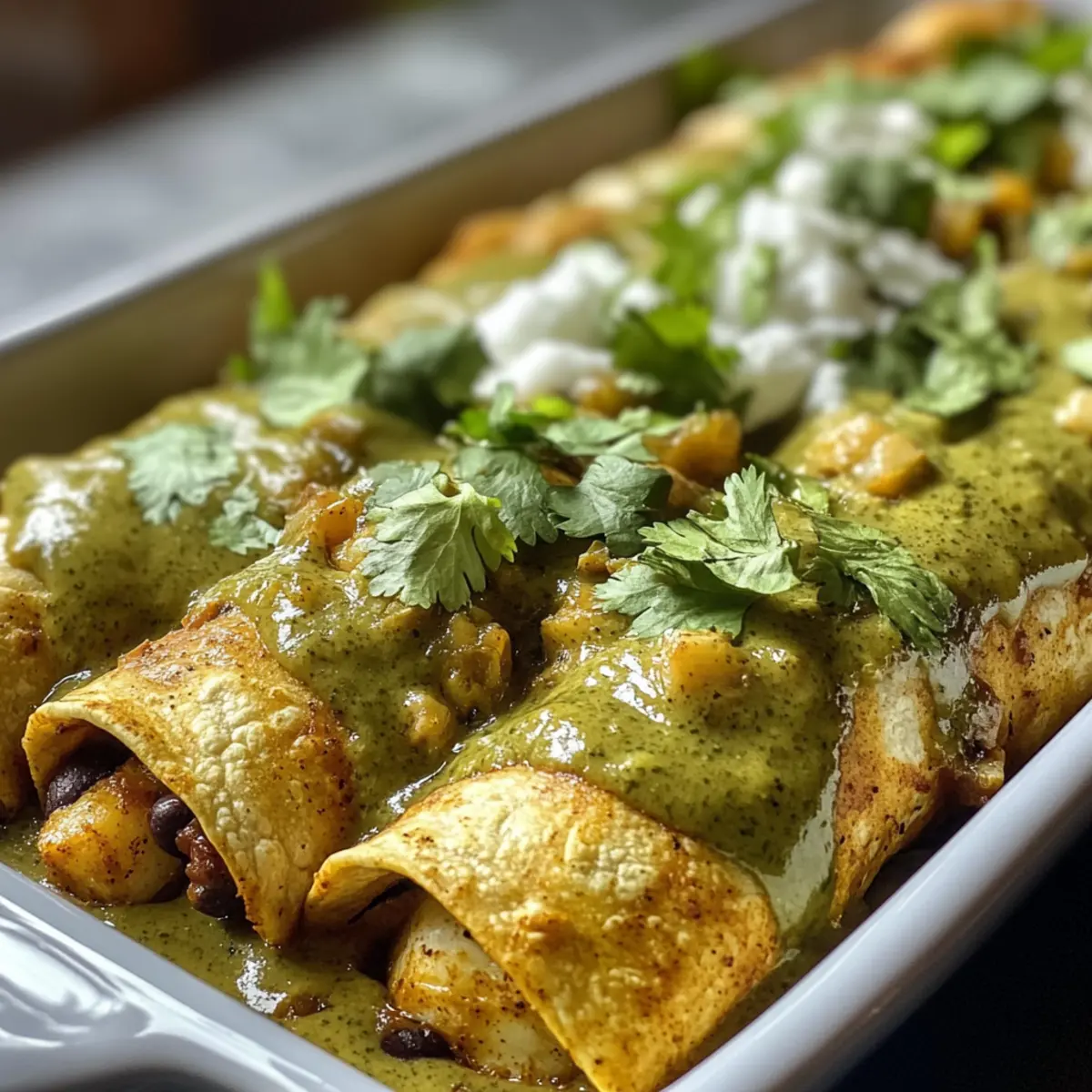 Vegan Jackfruit Enchiladas Verdes