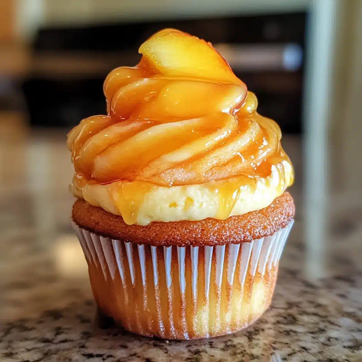 Honey Peach Cream Cheese Cupcakes