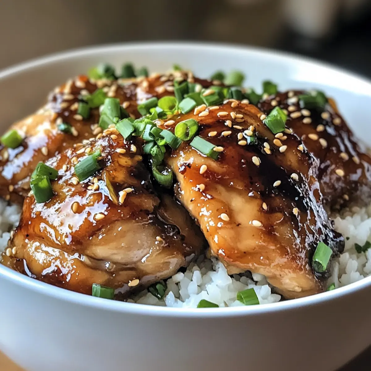 Caramelised Soy Chicken in Garlic Ginger Broth with Rice