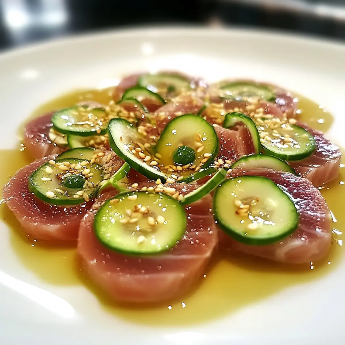 Tuna Crudo with Citrus Caper Vinaigrette