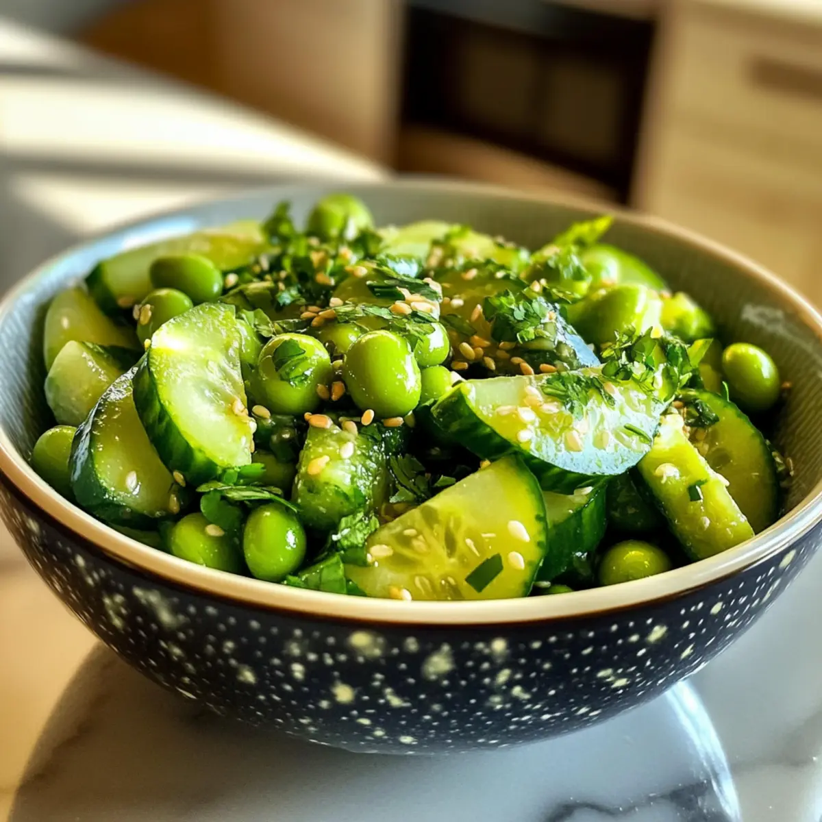 Crispy Cucumber Edamame Salad