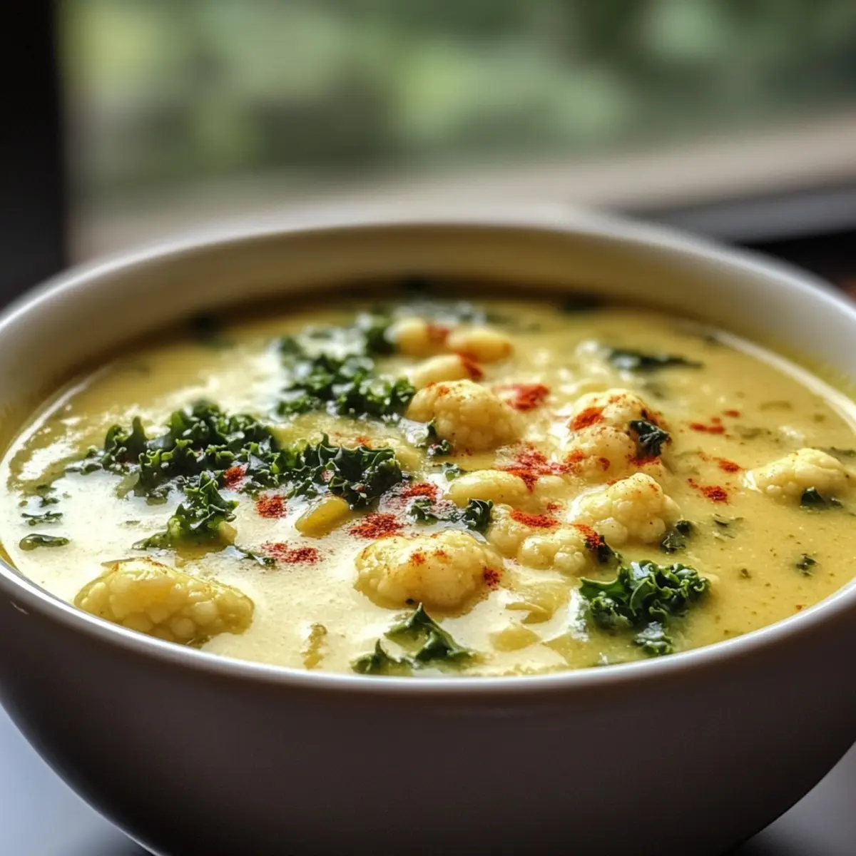 Curried Cauliflower And Kale Soup