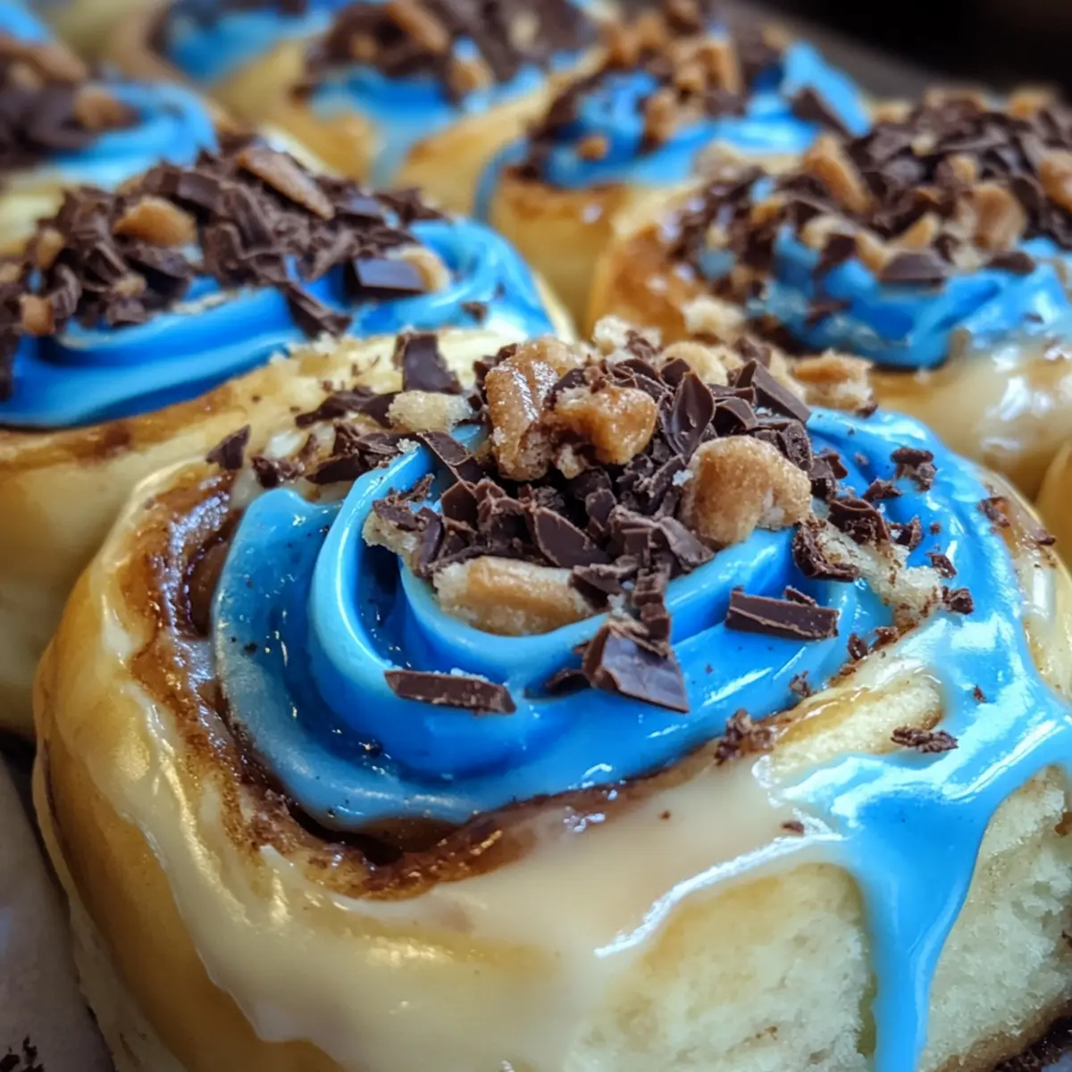 Cookie Monster Cinnamon Rolls