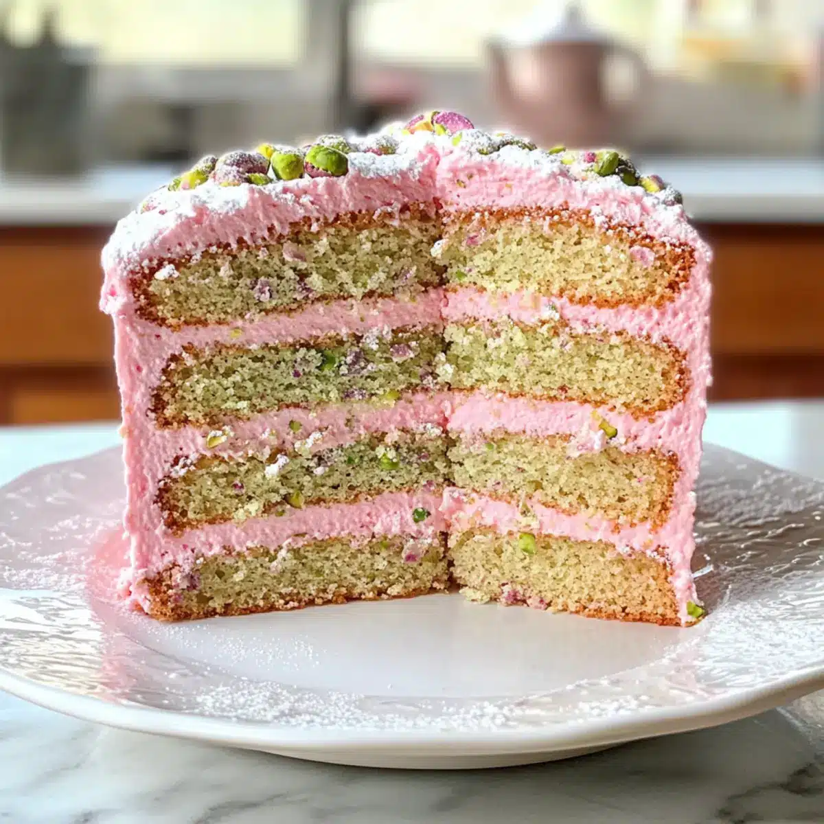Pistachio Rose Milk Cake
