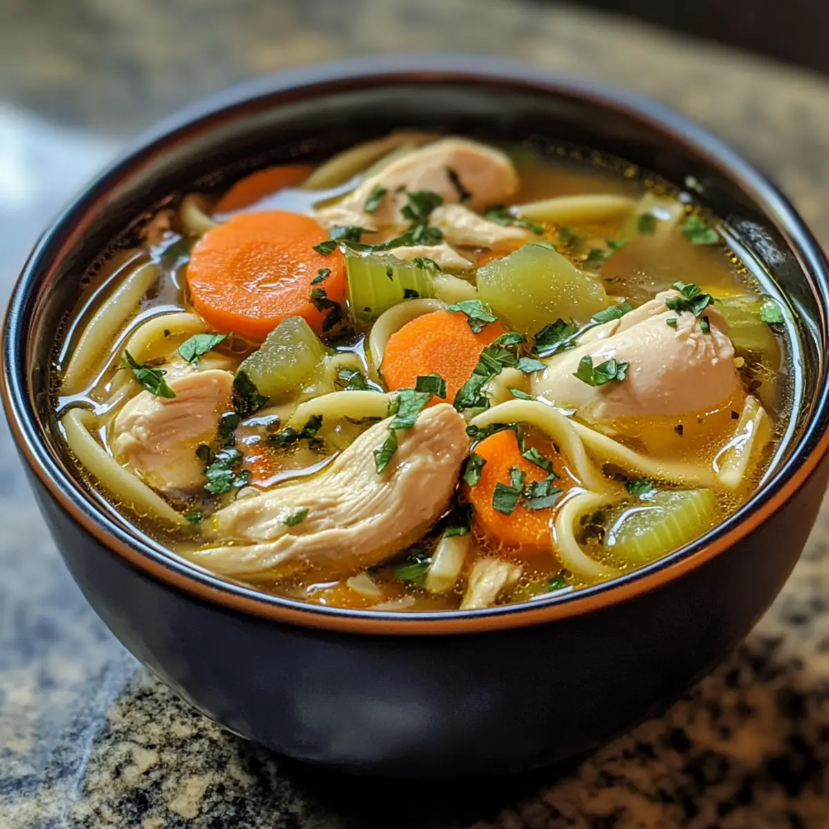 Healing Ginger Garlic Chicken Noodle Soup