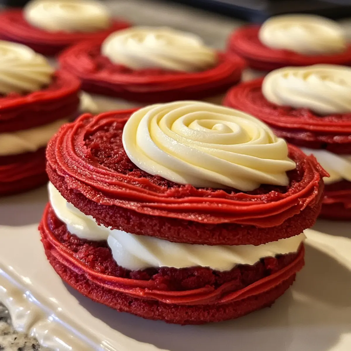 Red Velvet Rose Sandwich Cookies