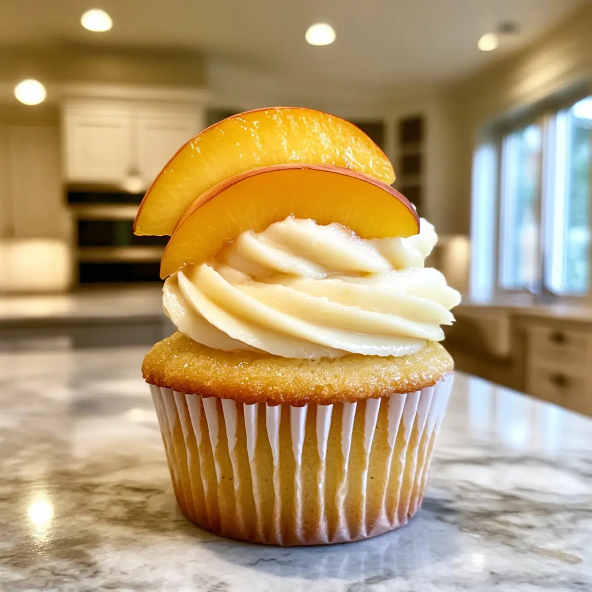 Honey Peach Cream Cheese Cupcakes