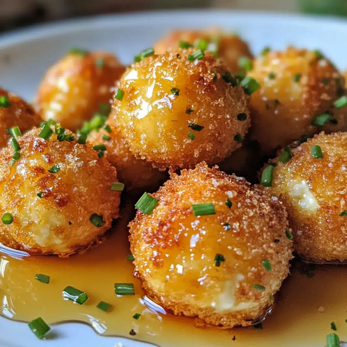 Crispy Goat Cheese Poppers with Honey
