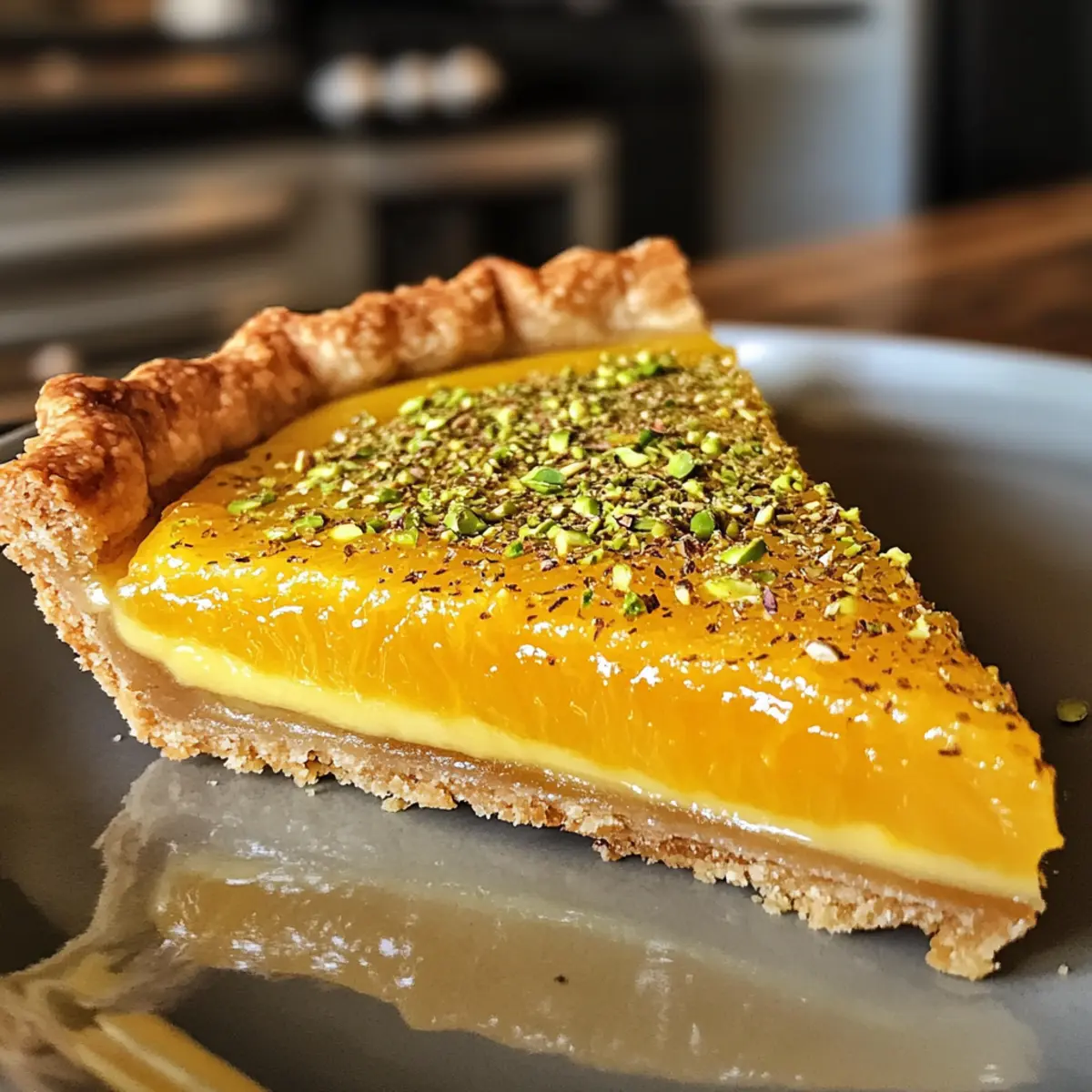 Orange Cardamom Tart with Pistachio Crust