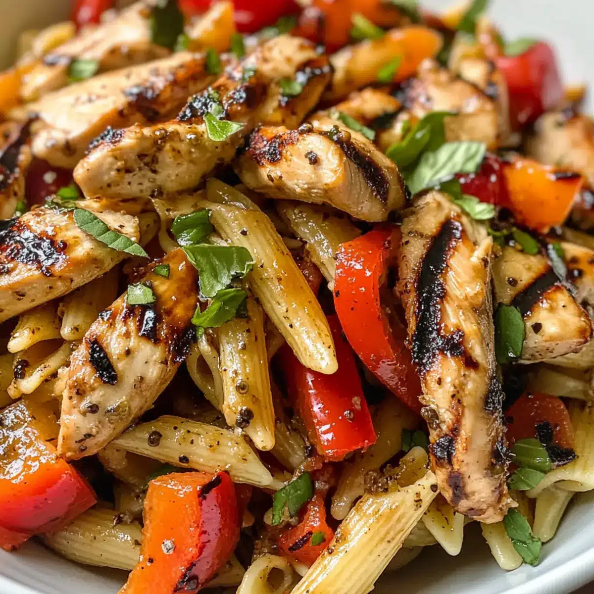 Grilled Chicken Pasta Salad with Balsamic Vinaigrette