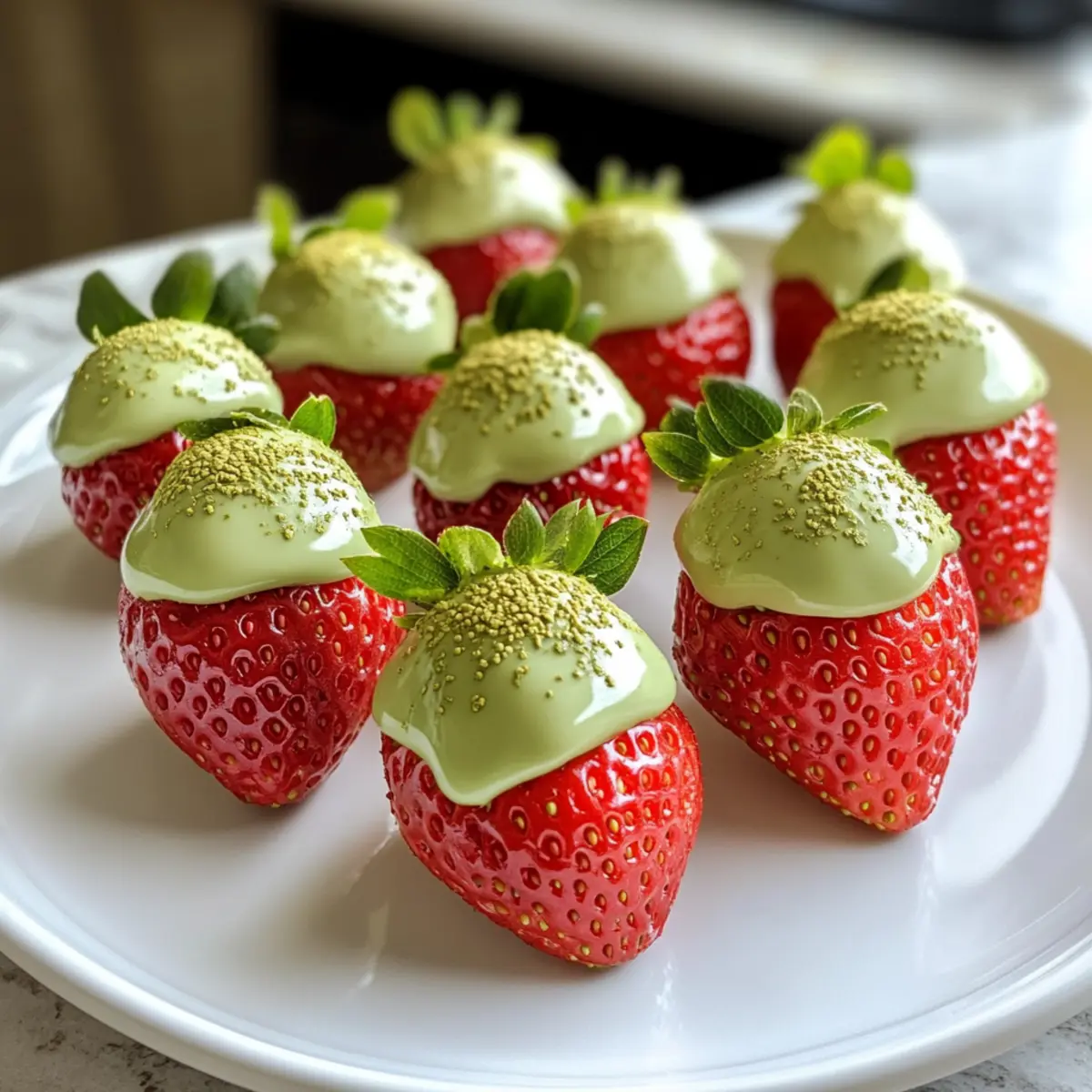 Matcha-Covered Strawberries