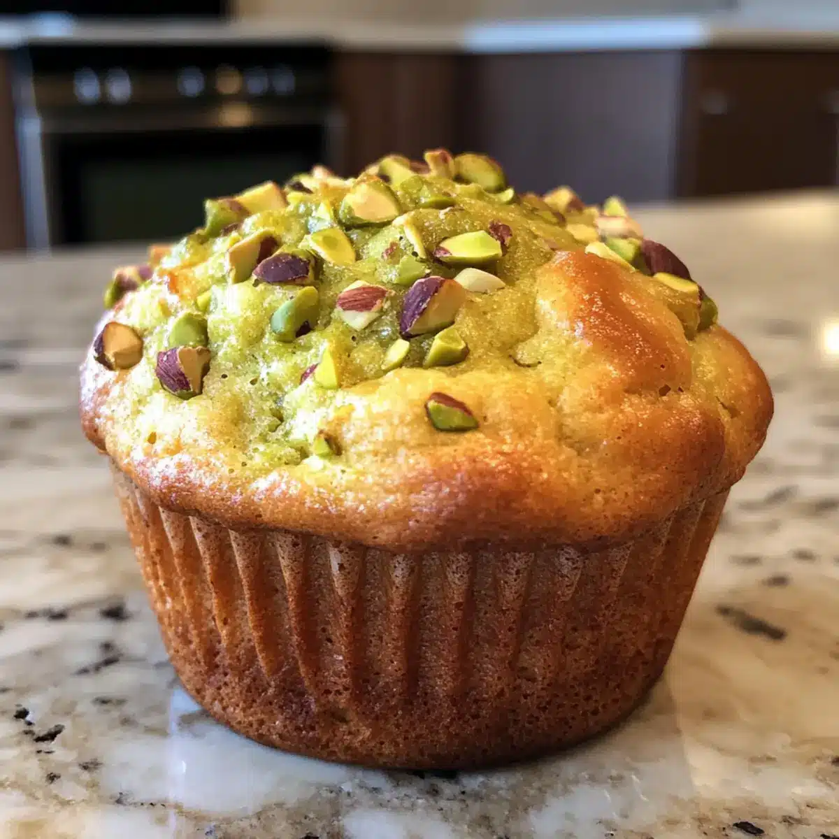 Soft & Fluffy Pistachio Muffins