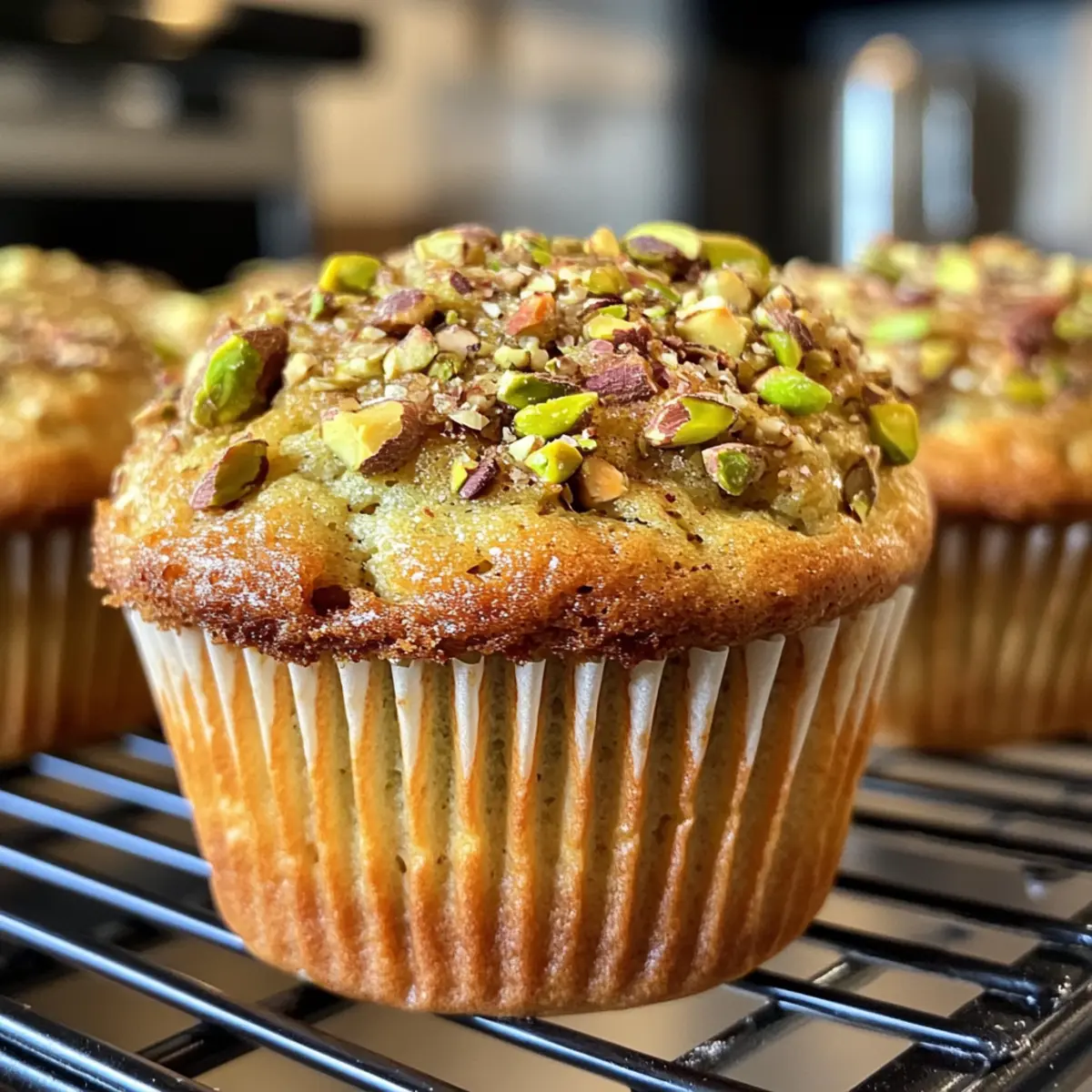 Soft & Fluffy Pistachio Muffins