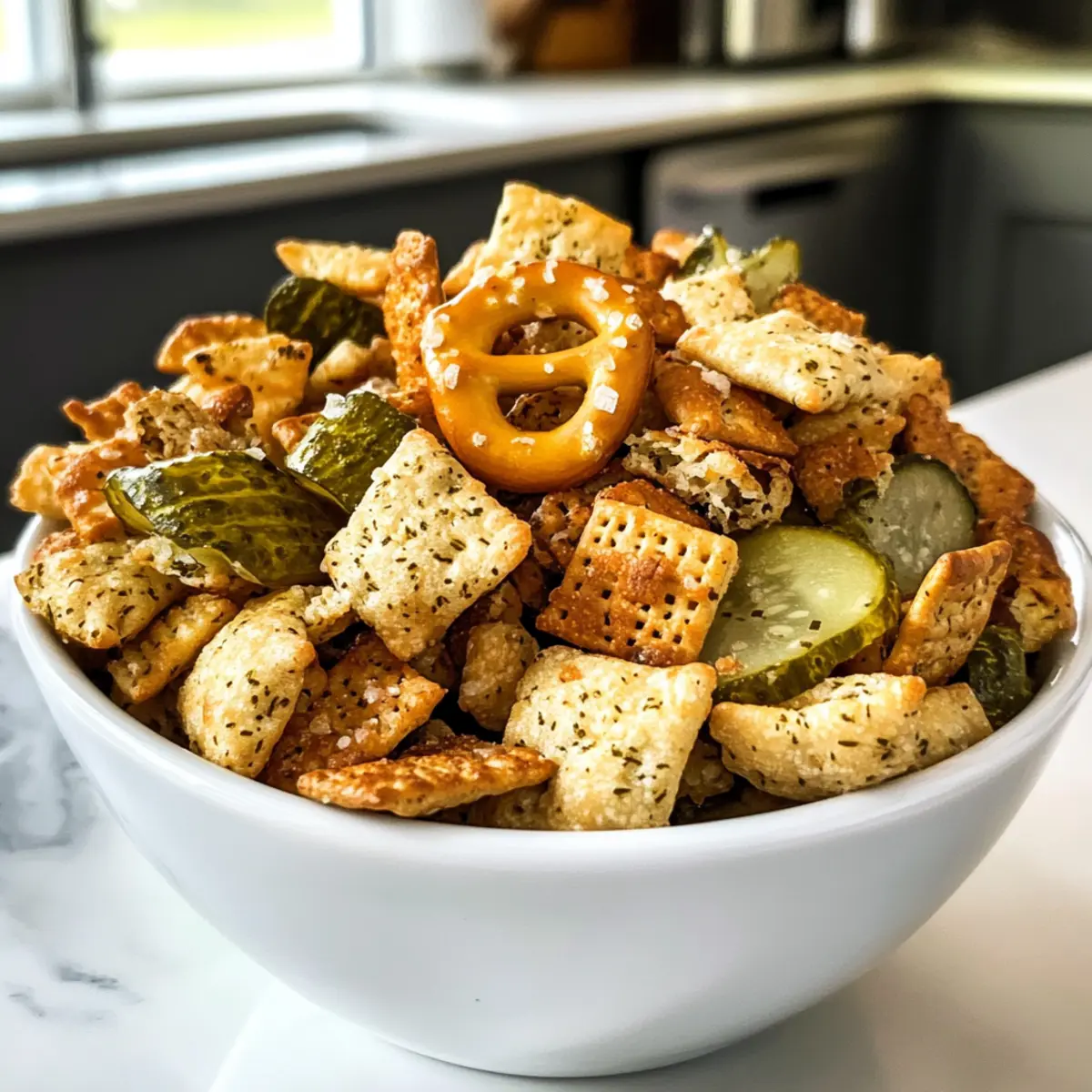 Dill Pickle Chex Mix for Crunchy Snacking
