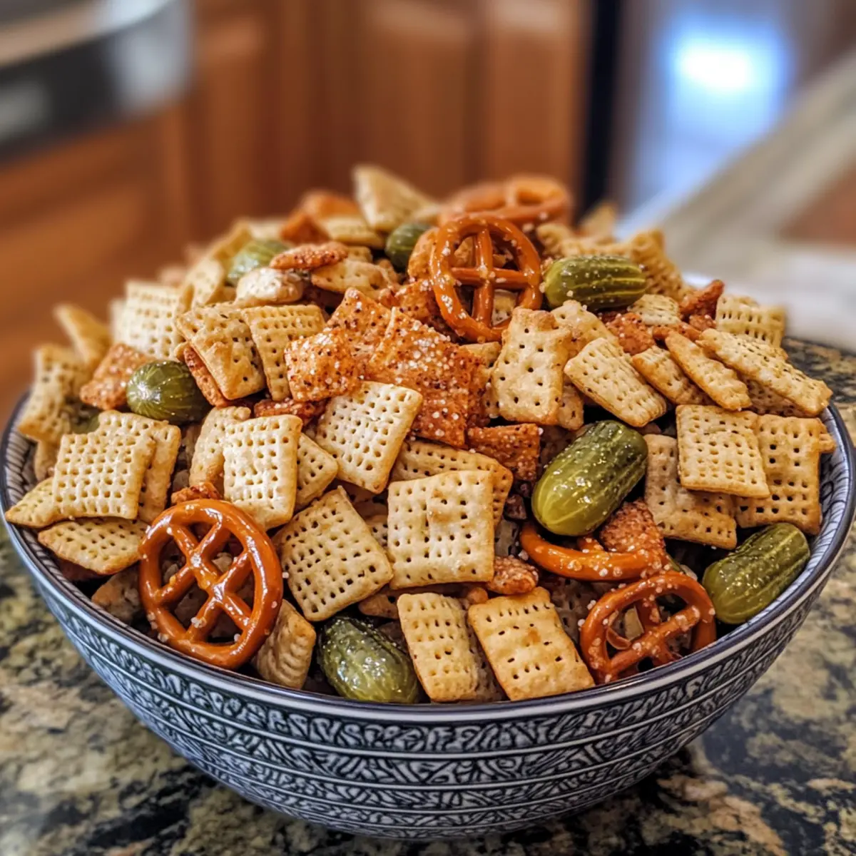 Dill Pickle Chex Mix for Crunchy Snacking