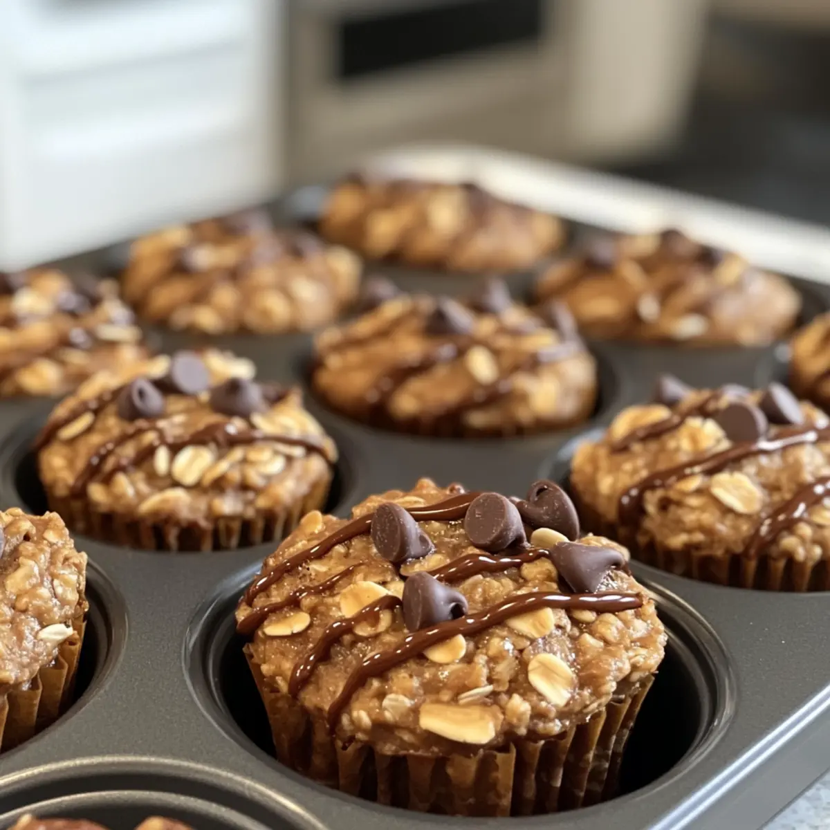 Banana Peanut Butter Baked Oatmeal Cups