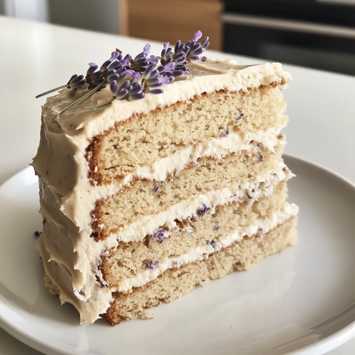 Lavender Cake with Cream Cheese Buttercream Frosting