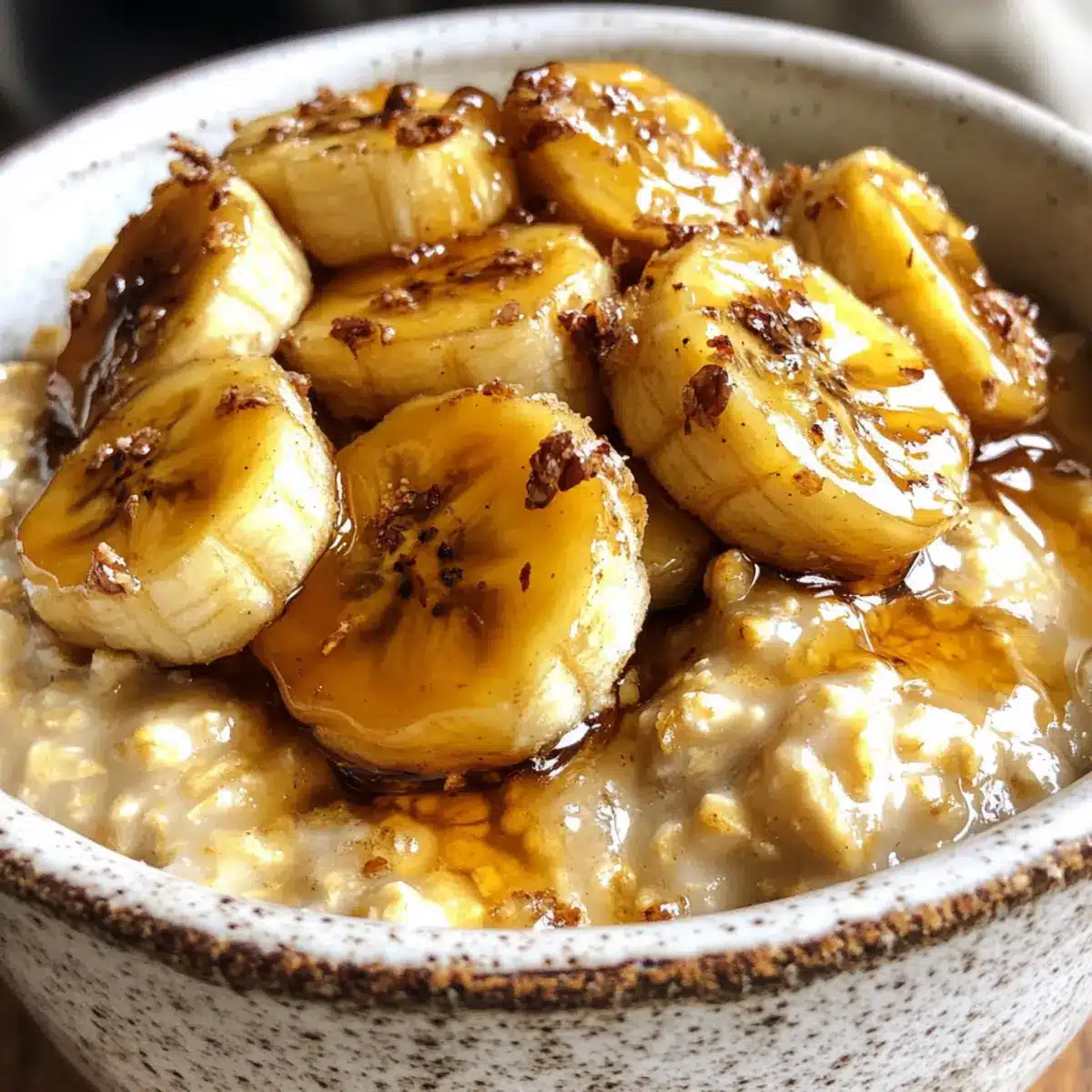 Healthy Vegan Overnight Oats with Sweet Maple Bananas