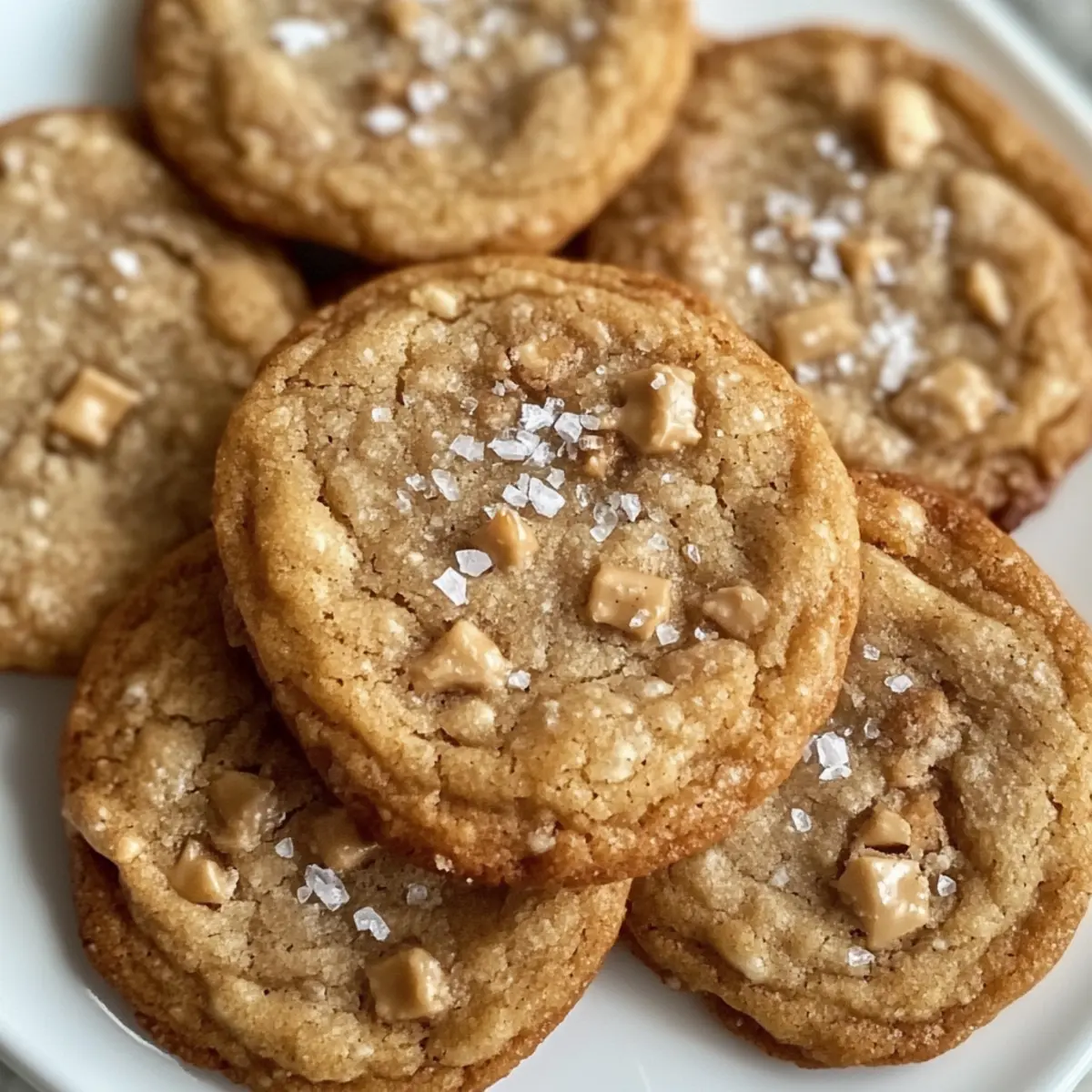 Crispy Brown Butter Coffee Toffee Cookies with Sea Salt Delight