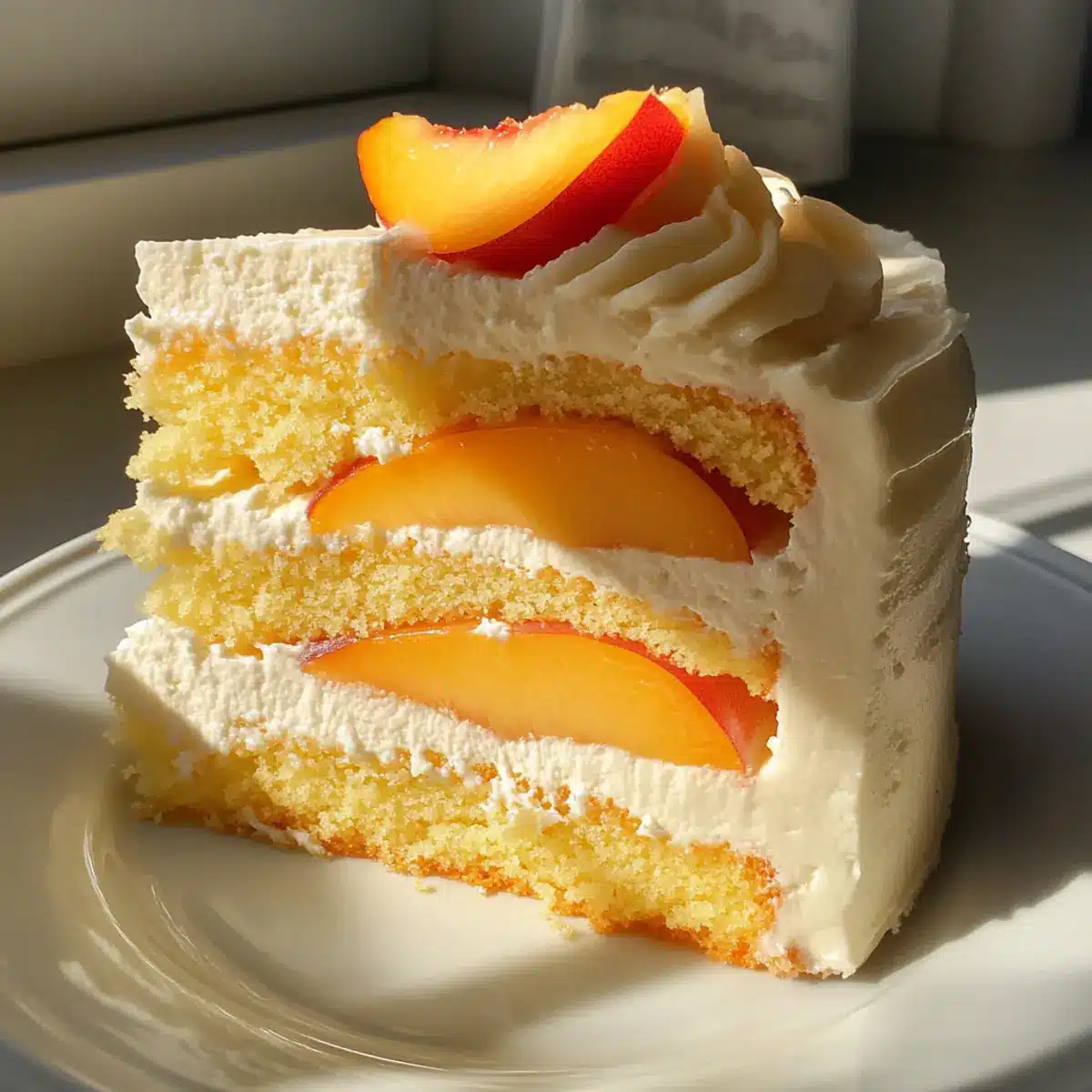 Peach Blossom Cake with Sweet Cream Layers for Ultimate Bliss