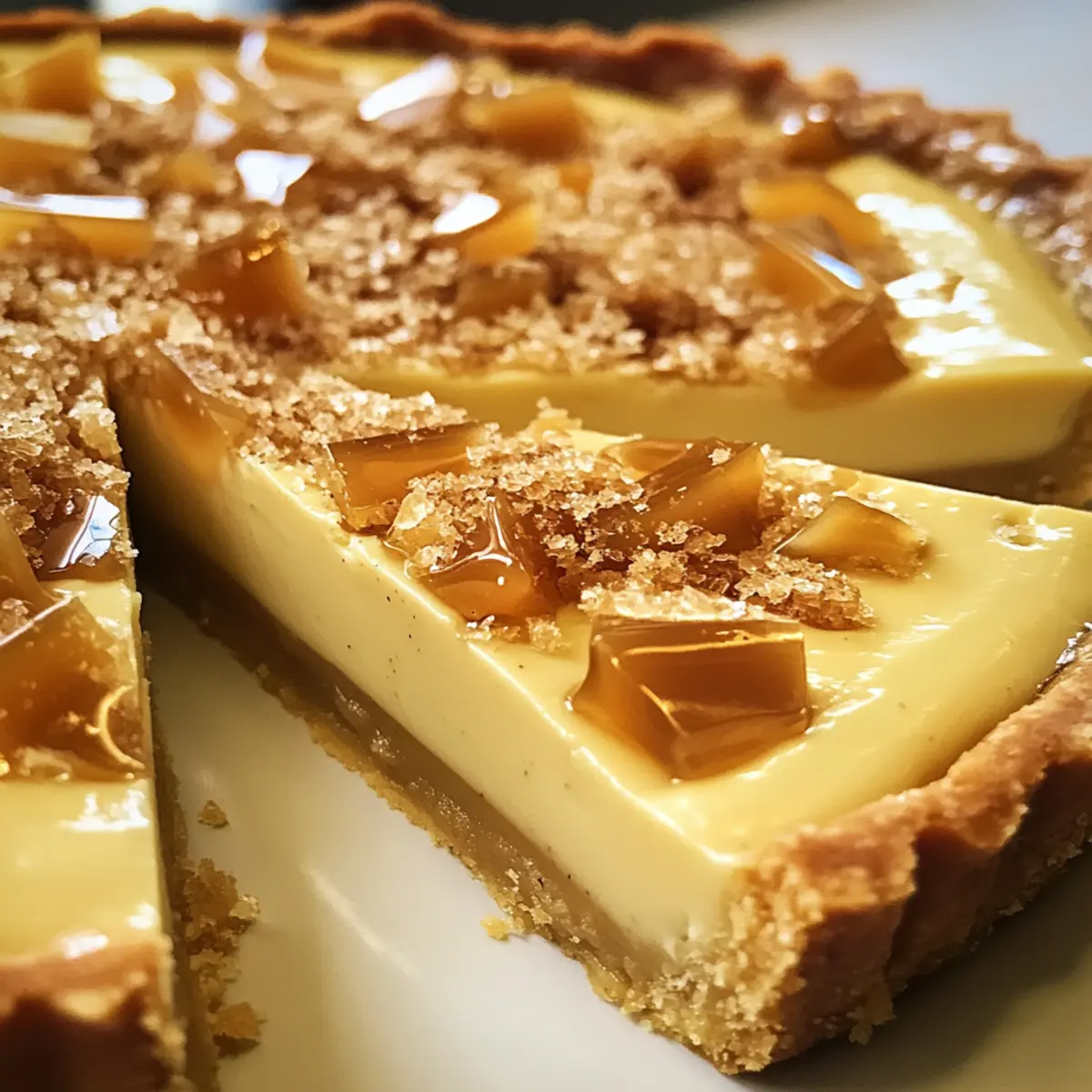 Eggnog Crème Tart with Caramel Shards