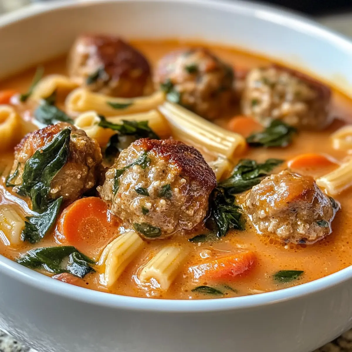 Creamy Italian Meatball Soup