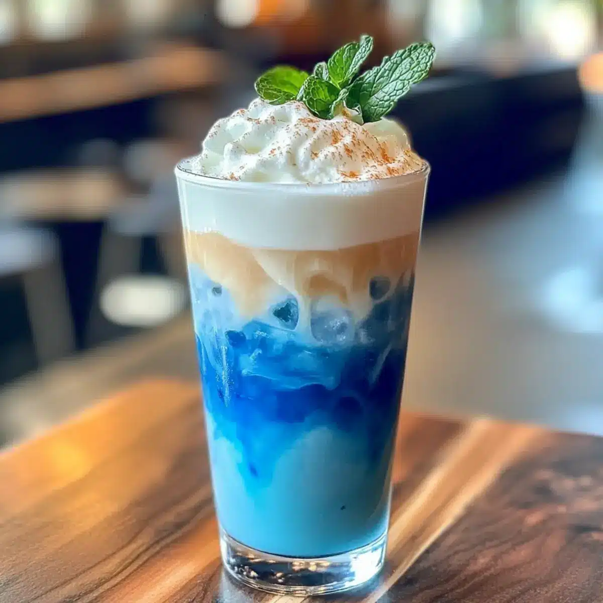 Iced Blue Tea Latte Recipe with Vanilla Cold Foam