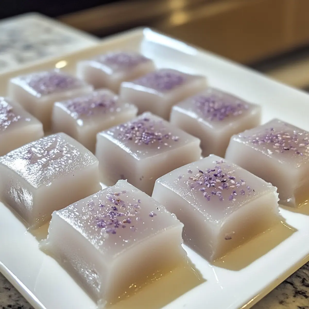 Soft Chewy Lavender Honey Mochi