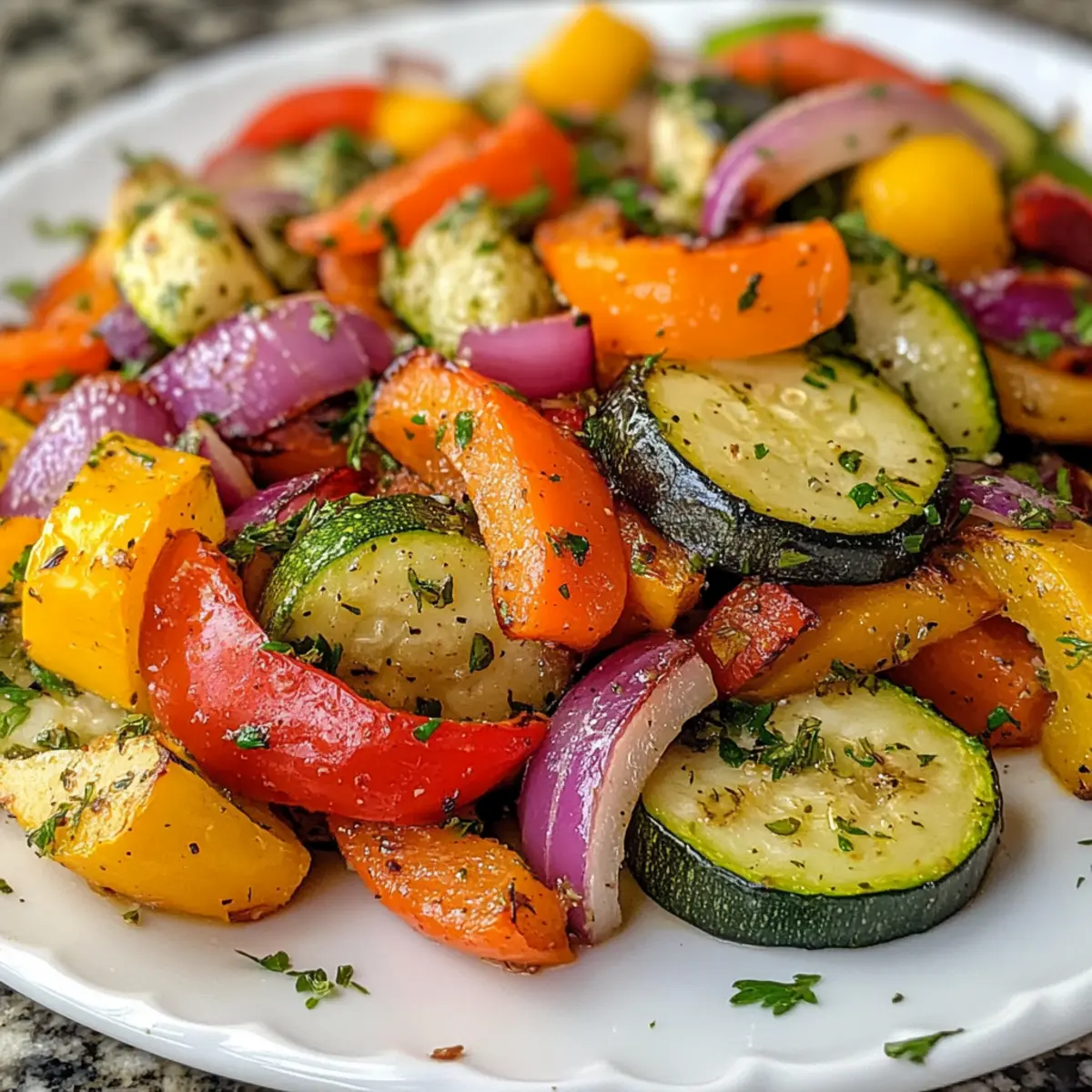 Roasted Rainbow Vegetables with Fresh Herbs